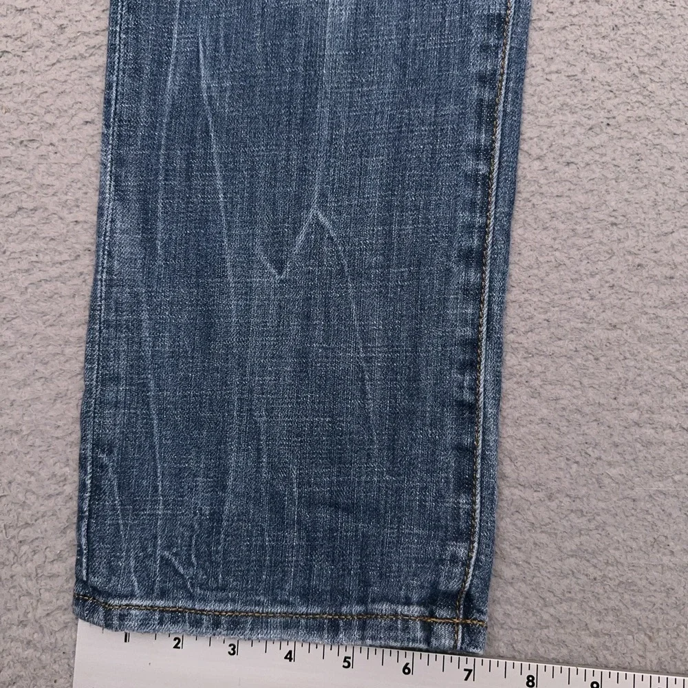 American Eagle Jeans Men's 33x32 Slim Straight Medium Wash‎ Faded Whiskered